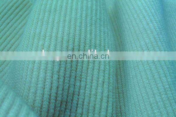 Winfar high quality hot sale 100 polyester spandex dyed rib 2x2 ribbed knitted fabric