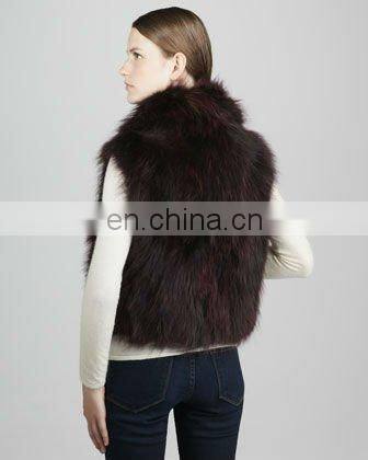 3146# Cropped Raccoon Dog Fur Vest