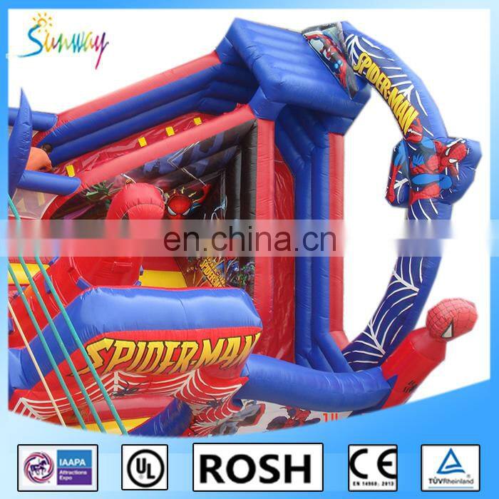 digital printing inflatable spider-man play ground inflatable playland play stasion for sale
