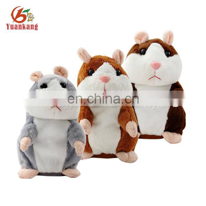Custom cute talking sound record plush hamster toy for kids