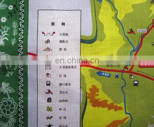 multi-styles promotional advertising customized printed map handkerchief