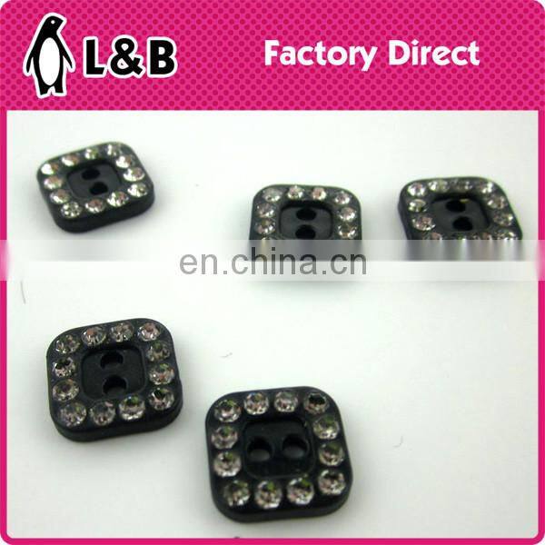 wholesale 20L black plastic with crystal stone lady shirt button