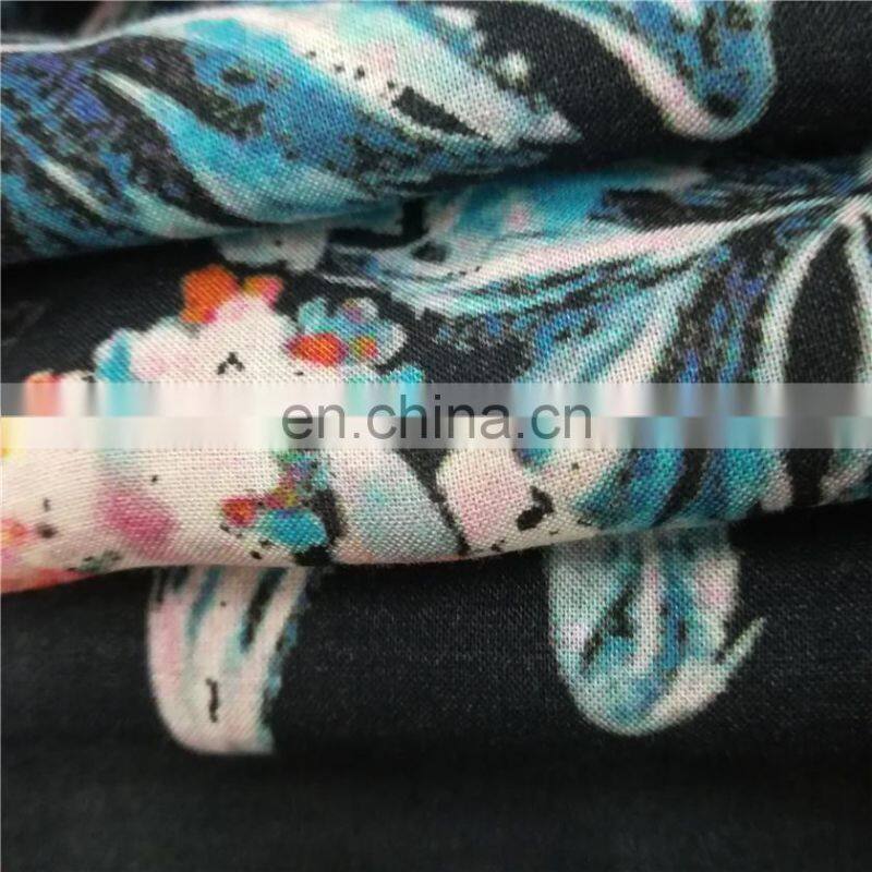 Digital Print Knit Fabric 95% Rayon 5%spandex Rayon Elastic Single Jersey Fabric