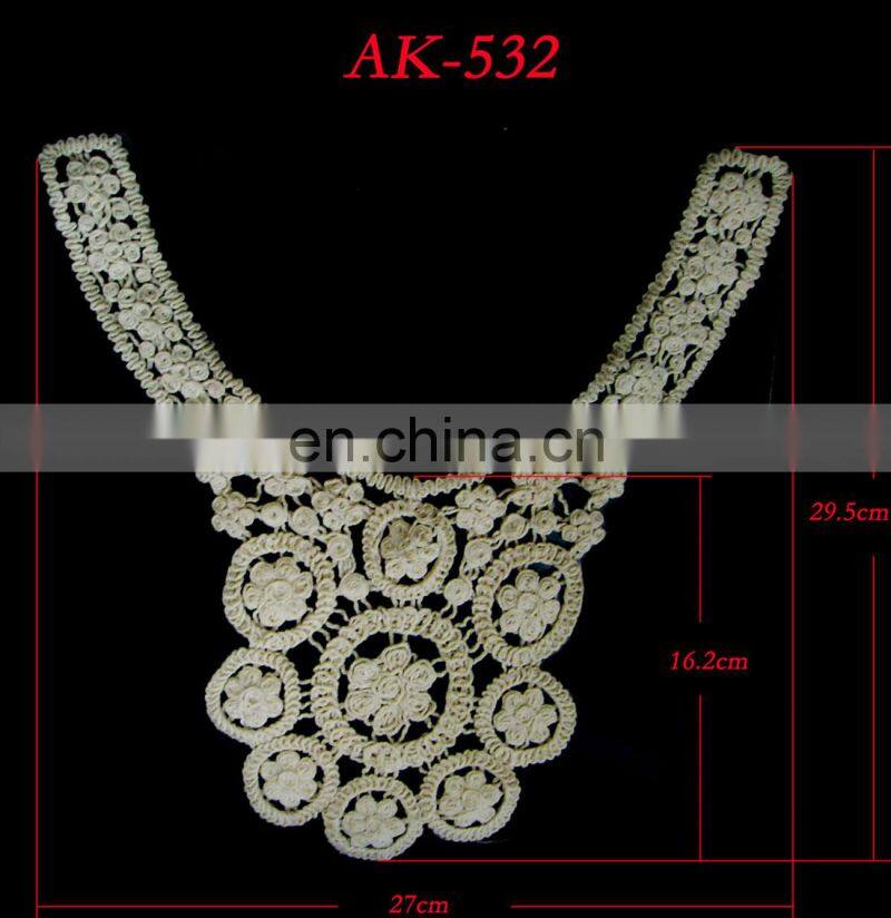 Bailange 2015 wholesale hot selling fashion cotton lace collar patterns for garment accessory