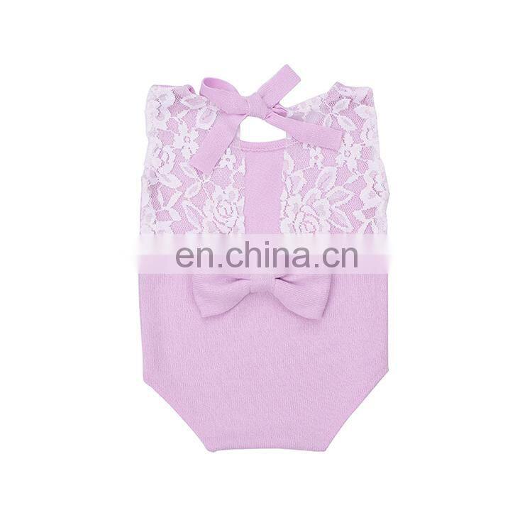 New design summer kids outfit dainty rompers baby girl lace romper Dainty Romper Newborn knit romper Baby lace props