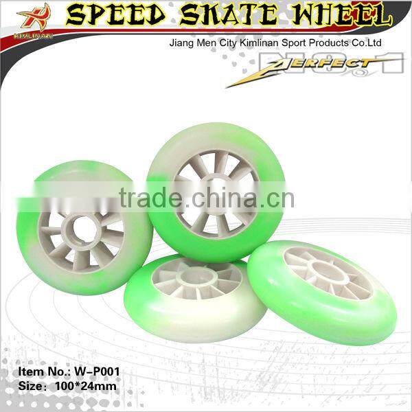 super high rebound inline skate pu wheel, inline pu wheel 100mm