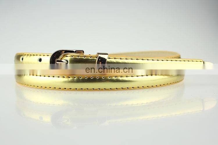 New Fashion Use 12 Colors Women Candy Color Narrow Thin Skinny Waist Belt Pu Leather Waistband