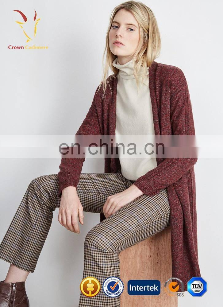 Ladies fashion open front long style cardigan