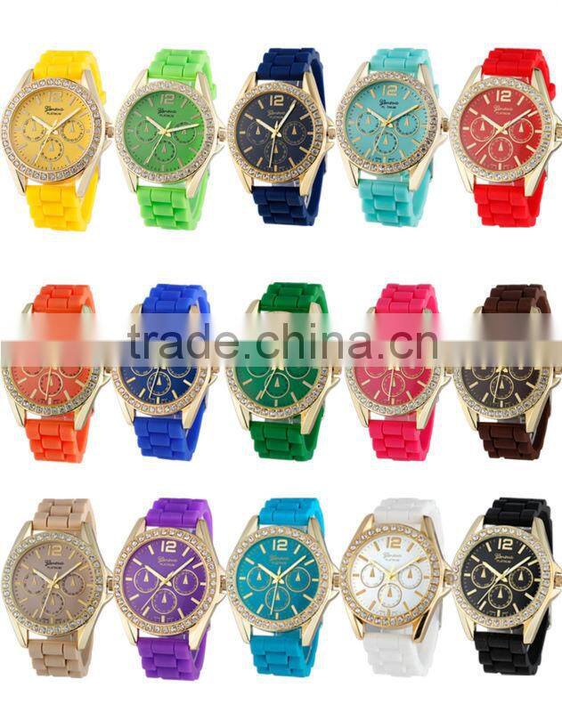 hot mix colors floral geneva watch