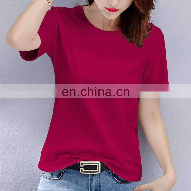 Manufacturer wholesale cotton solid color T-shirt short-sleeved loose top casual sports women's clothing