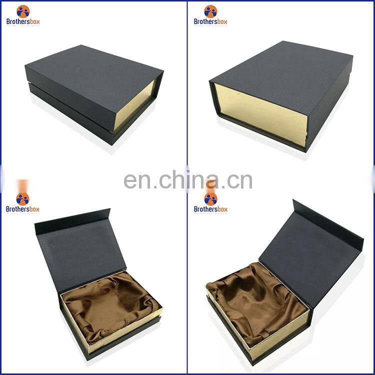 Hot Selling Free Sample Black Rigid Magnetic Custom Gift Boxes For Hair