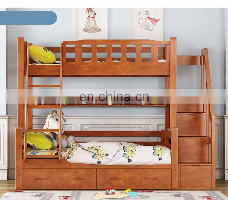 Adult twin over full wooden bunk bed for 3 people children bunk double bed modern for sale bedroom sets