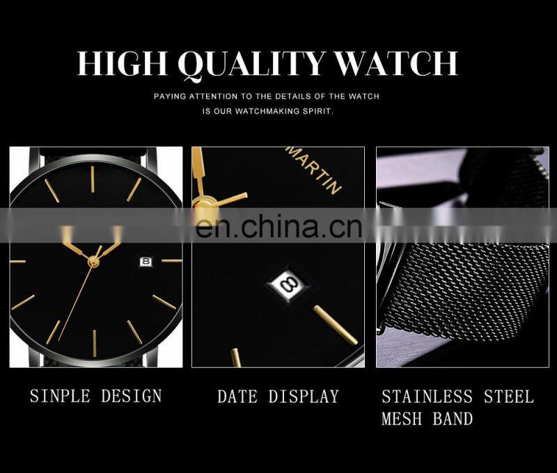 Hannah Martin 151 Classic Design Japan Quartz Waterproof Stainless Steel Fashion Business Thin Watch