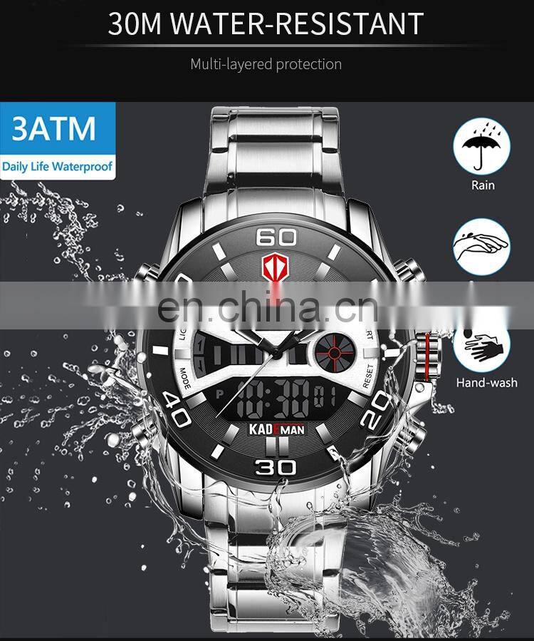 KADEMAN K6171 chinese men watches double display led alarm luminous chrono water resistant sports digital military watches