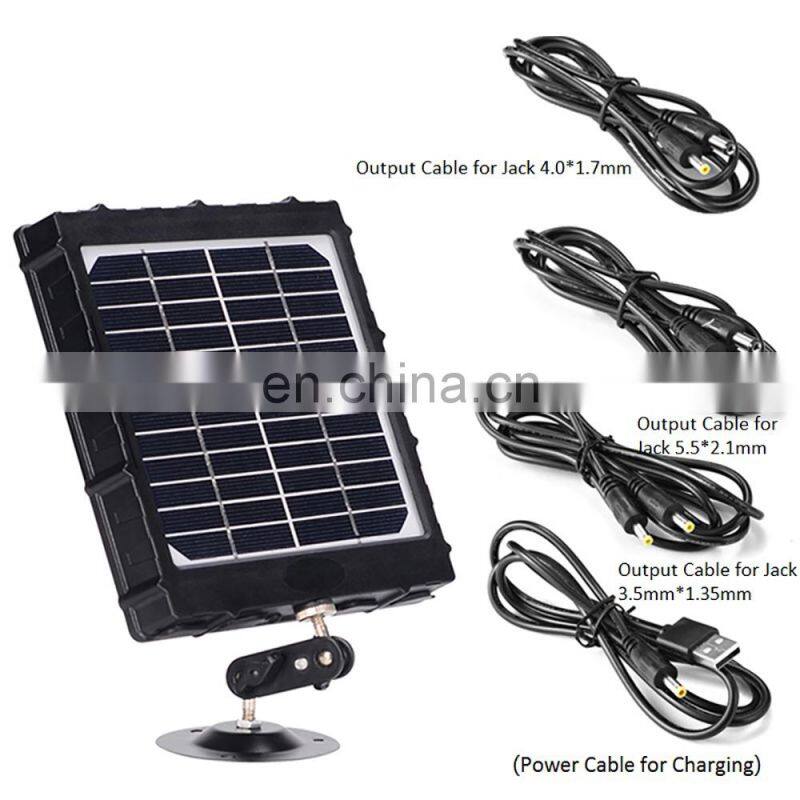 All-in one high conversion rate 6v 9v 12v built in 8000mah lithium battery outdoor hunting trail camera solar panel kit