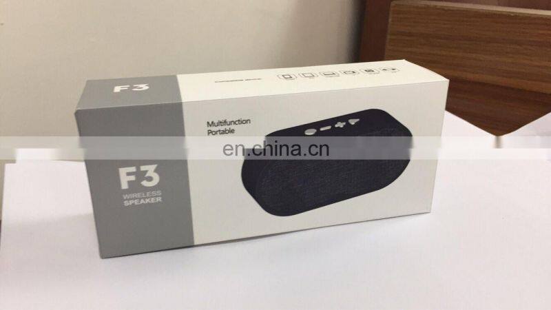 Shenzhen Portable Outdoor Sports F3 Wireless bt Speaker With TF Card FM Radio Audio Mini Fabric Stereo