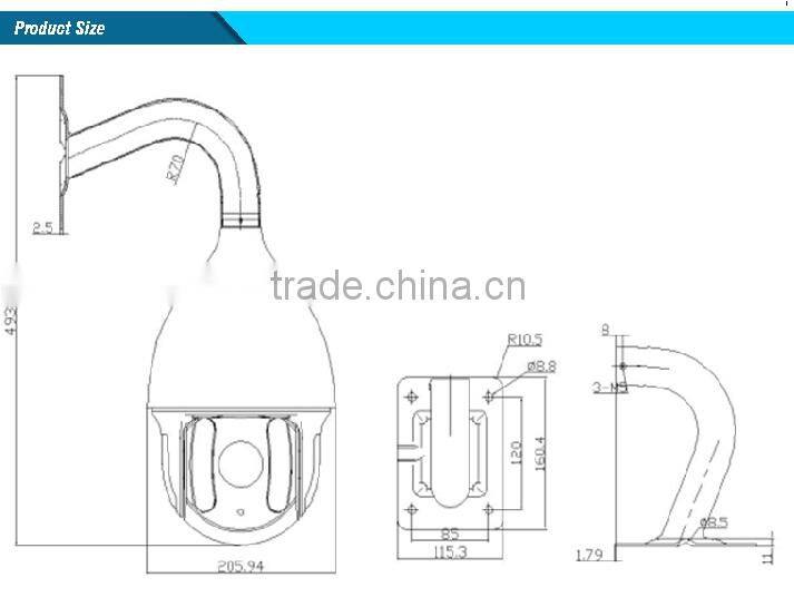 Manufacturer 36X Full HD 1080P AHD PTZ Camera f=4.6mm~152mm IR 120m OEM Pan/Tilt/Zoom Camera