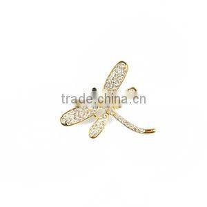 Wedding invitation 2014 rhinestone ladies gold dragonfly brooches