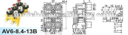 Female audio jack of digital tv converter set top box