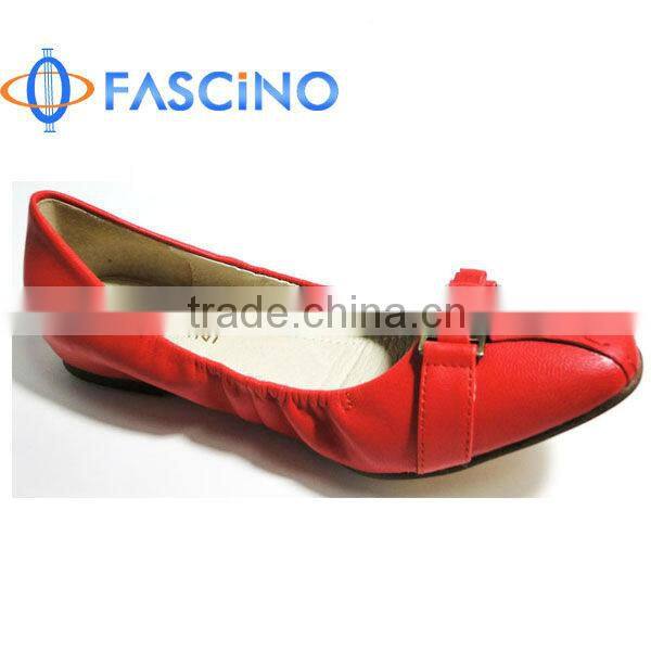 Latest Lady Leather Flat Casual Shoes High Quality Genuine Shoes