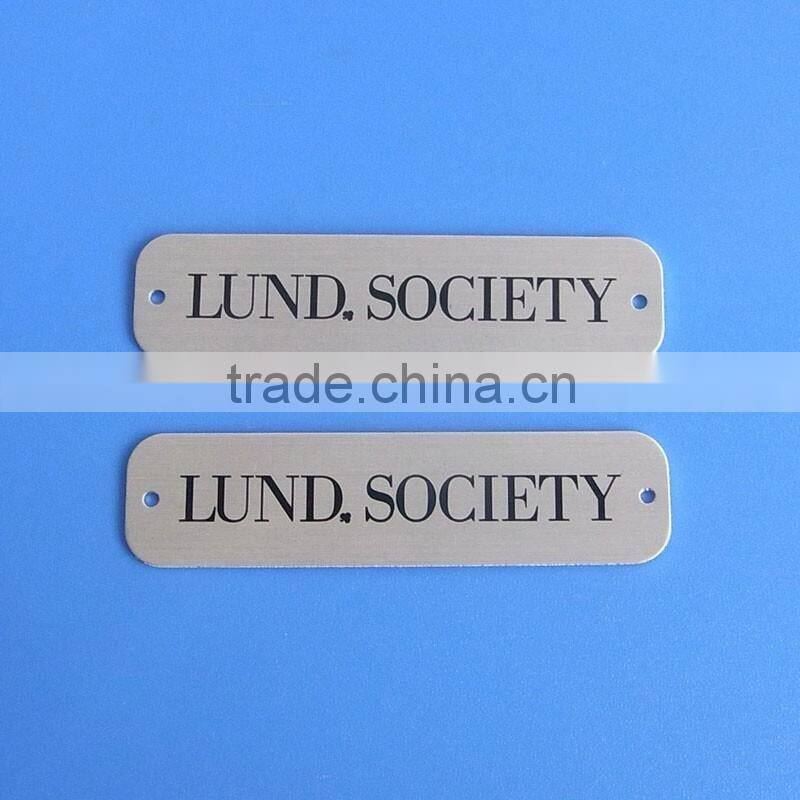 anodized aluminium two hole logo name tag badges