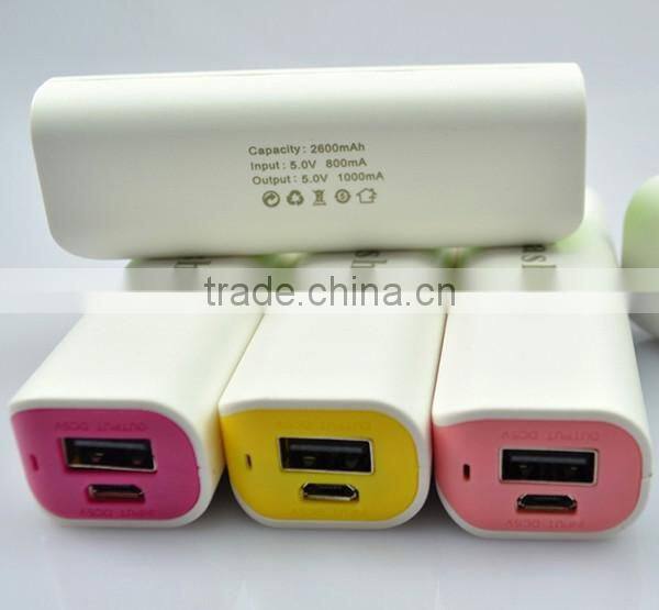 bulk buy 2600mmah mini portable power bank