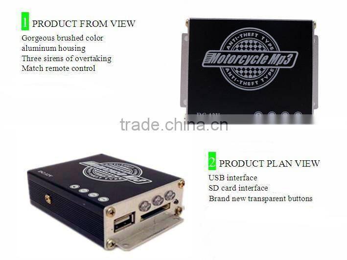 China antitheft player waterproof radio mp3 wave motorcycle parts