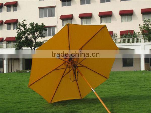 Yellow parasol of market not expensive