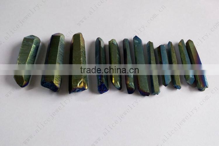 Raw or polished Angel Cobalt Aqua Rainbow Titanium Aura Crystal Quartz Point 4-10cm