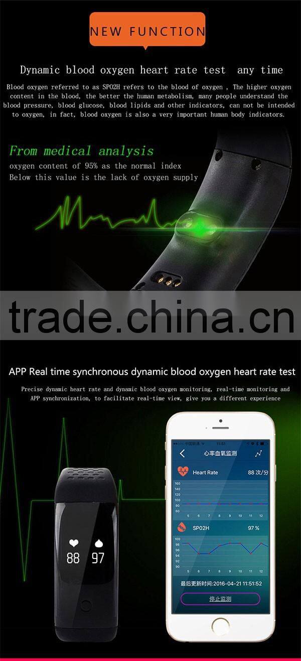 Blood Oxygen Monitor bluetooth 4.0 0.66" OLED display health wristband with pulse rate monitor