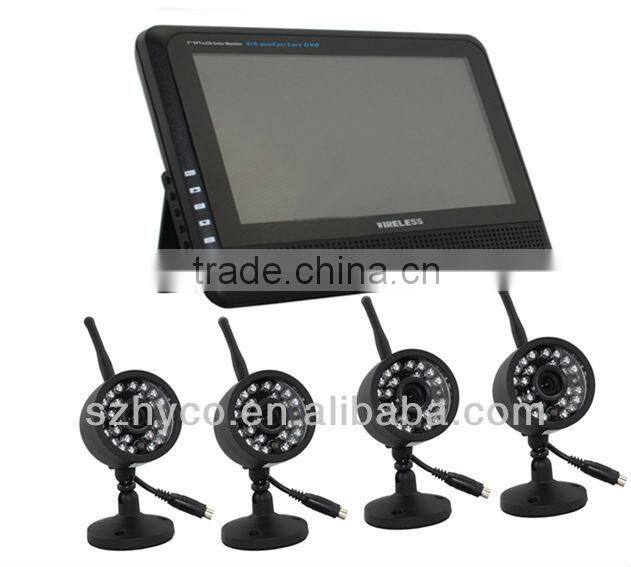 7 inch monitor wireless dvr kits cctv camera system