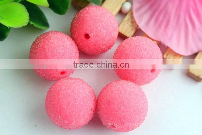 Newest colorful chunky round rhienstone seed rhinestone resin glass berry beads for kids jewelry making!!