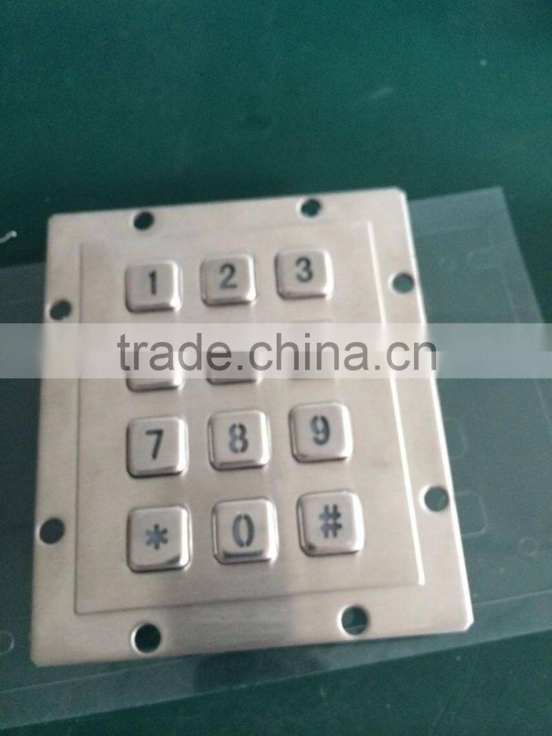 Backlight 12 keys 3x4 metal keypad