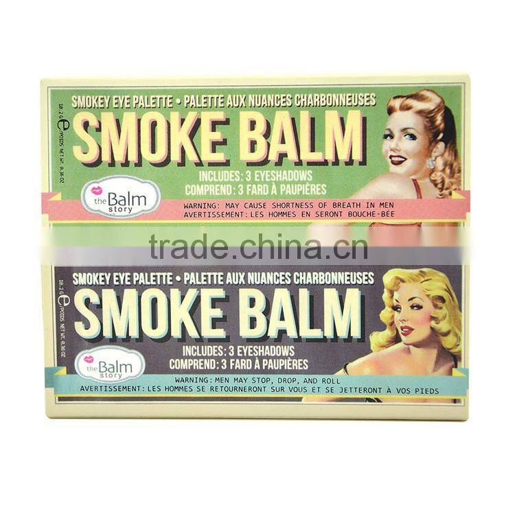 2015 Women Makeup Brand The Balm Eyeshadow Palette 2 Styles 3 Colors Smoke Balm Make up Eye Shadow with Red and Black Package
