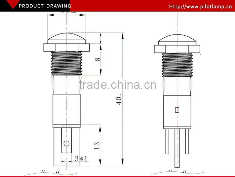 FILN Popular 8MM Plastic Yellow 36v hot water tank 24 volt Led Indicator Lights