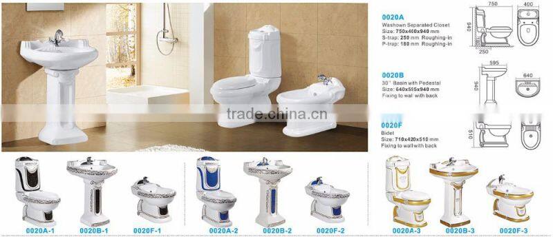 Chaozhou manufacturer bathroom ceramic toilet set