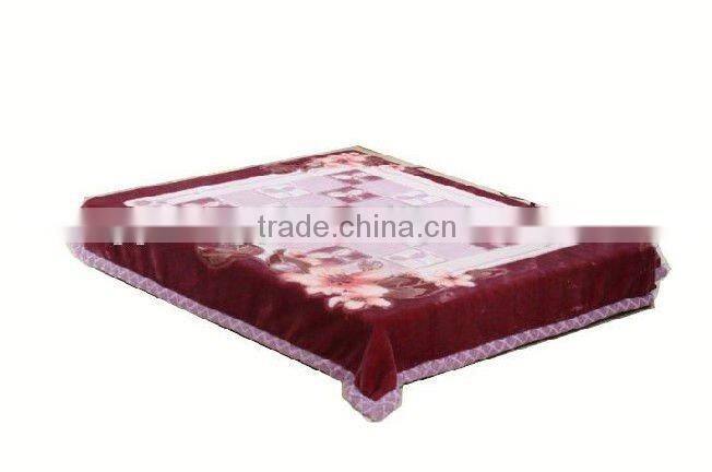 100% ployester printed raschel-knitted special-carving blanket