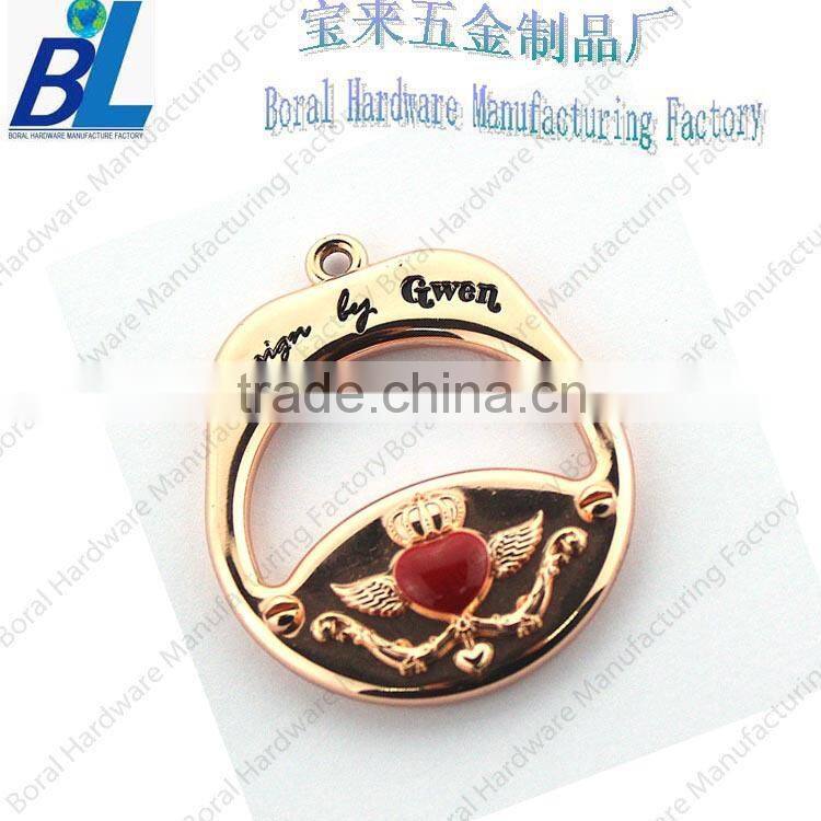 Beautiful enamel metal zipper pendant for handbags