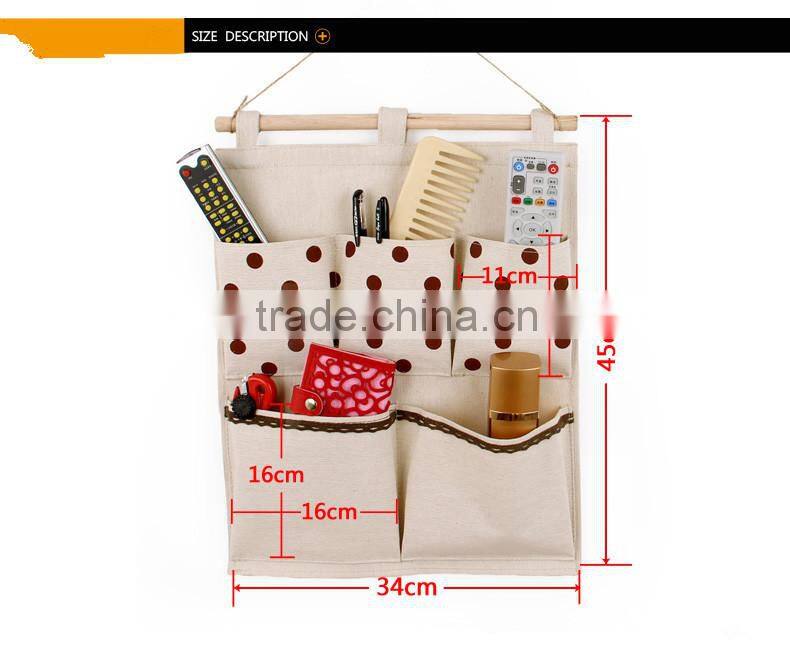 durable wall decorative fabric hanging bag with pocket