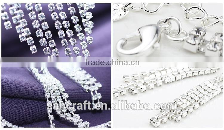 beautiful customized crystal silver bridal jewelry set