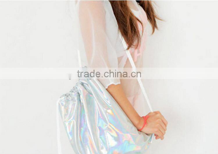 Fashion laser drawstring bag waterproof drawstring backpack bag
