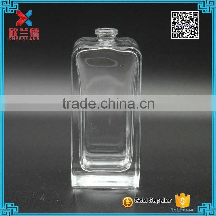 wholesale 100ml rectangle empty glass perfume refill bottle