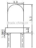 Blue LED 5MM Round With Domed Top Light Emitting Diode ( Lens Blue )