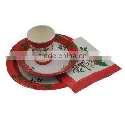 ningbo food grade printed christmas paper plates
