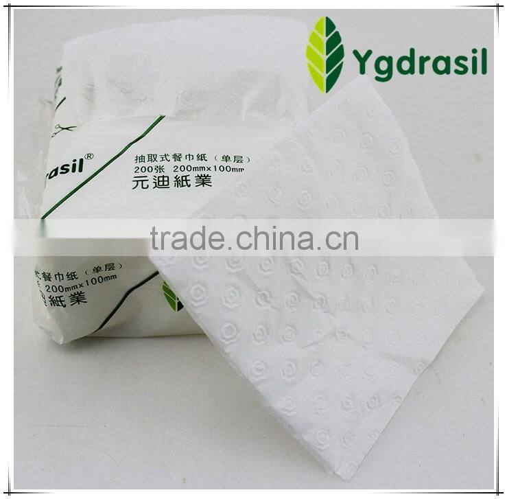 manufacture embossed soft bag dinner napkin facial tissue