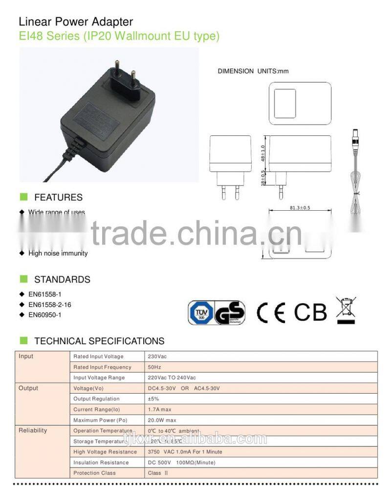 With 2-year product warranty CE, ROHS, TUV approved waterproof ac dc adaptor class 2 transformer