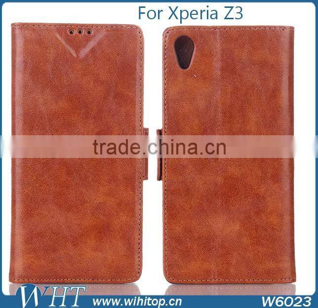 Pu Leather Card Holder Wallet Flip Side Open Case Cover For Sony Xperia Z3 L55T L55U D6653