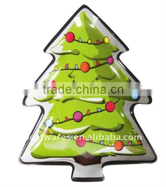 Xmas festival melamine colored plastic tray