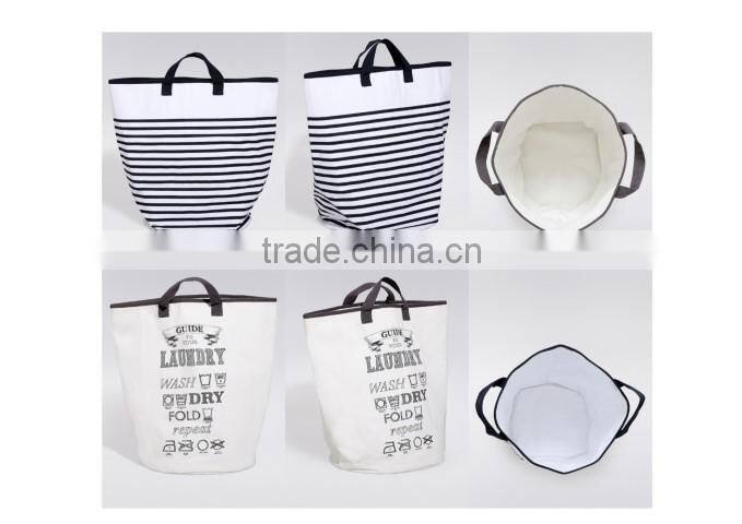 600D polyester home use laundry hamper with printing