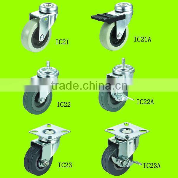 The best business reputation Hole top swivel PVC casters wheels for racks with brack(IC21A)